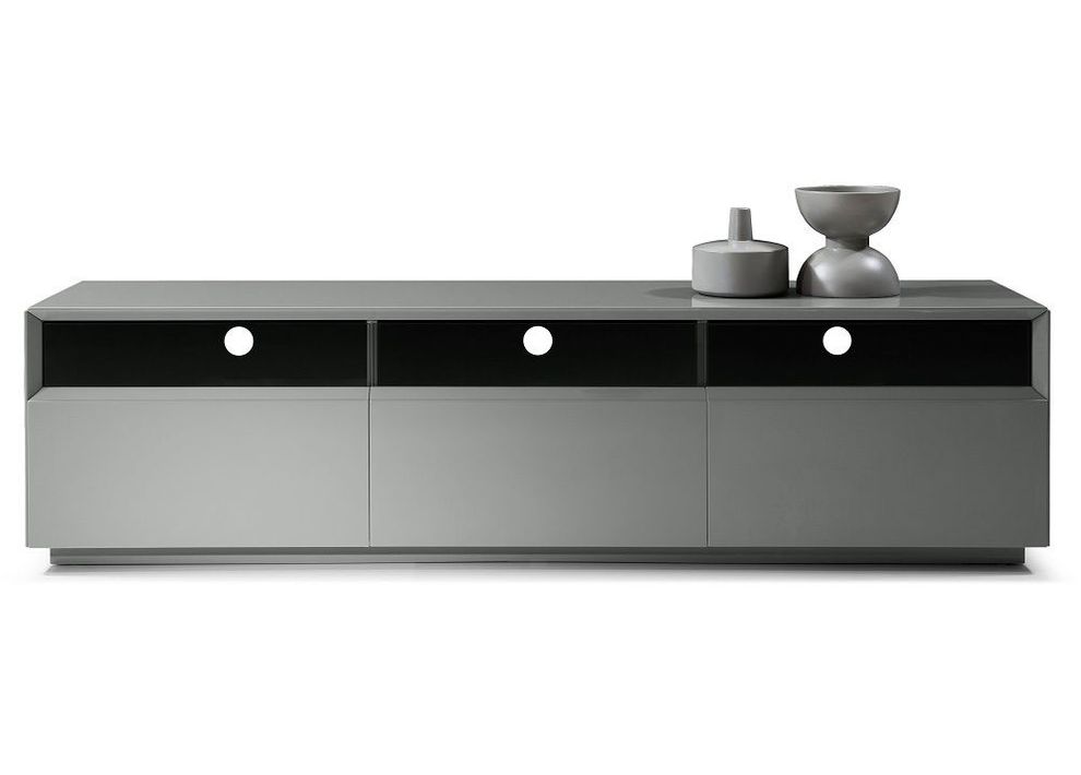 Gray high gloss contemporary TV Stand by J&M