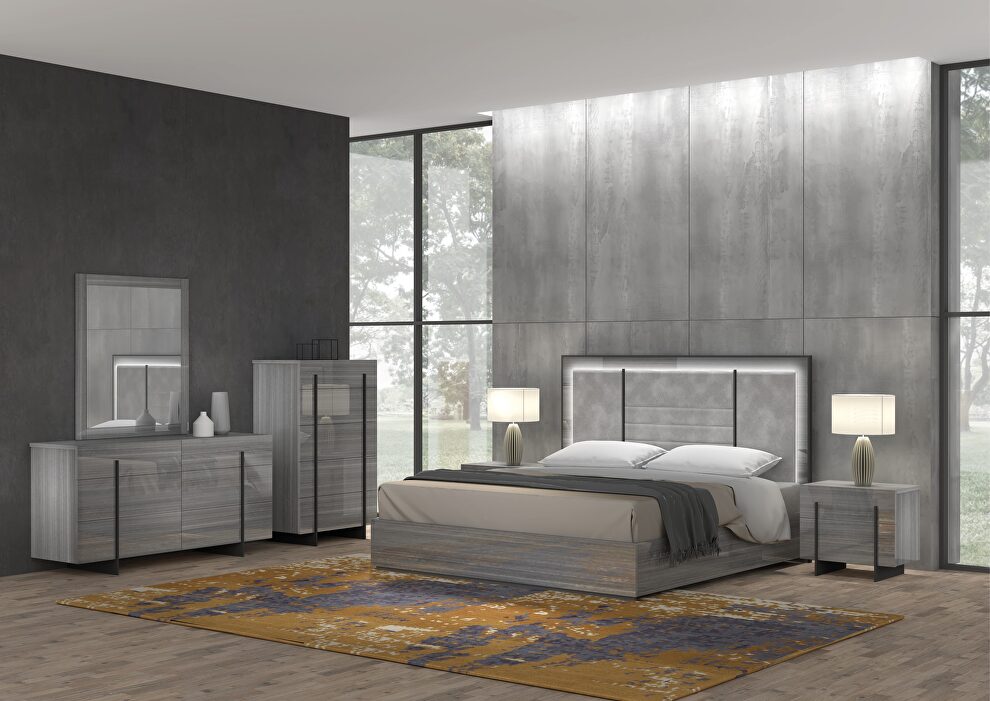 Contemporary design gray bed by J&M