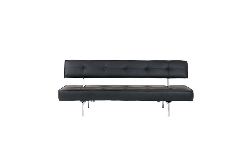 Elegant contemporary black sofa bed w/ tufted seat by J&M