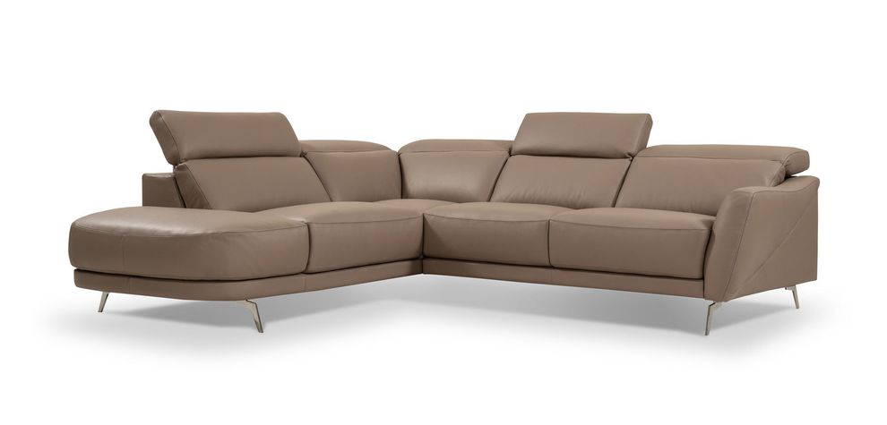 Modern Italy-made cognac leather sectional by J&M