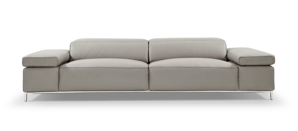 Modern low-profile full leather sofa made in Italy by J&M
