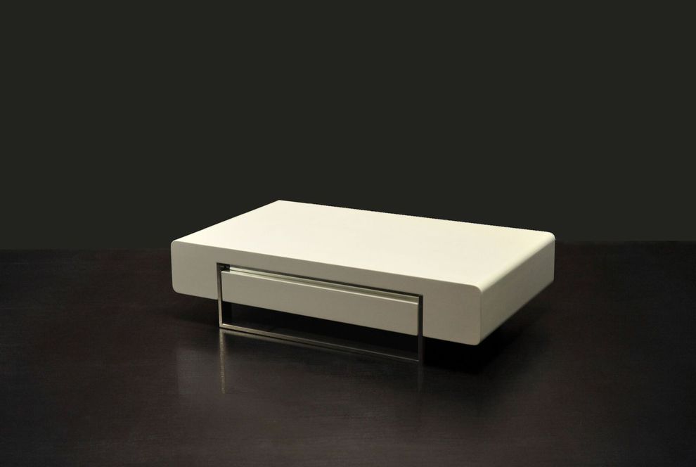 Modern white coffee table w/ storage by J&M