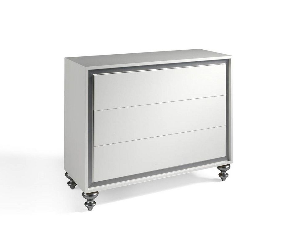 Silver accented veneer dresser by J&M