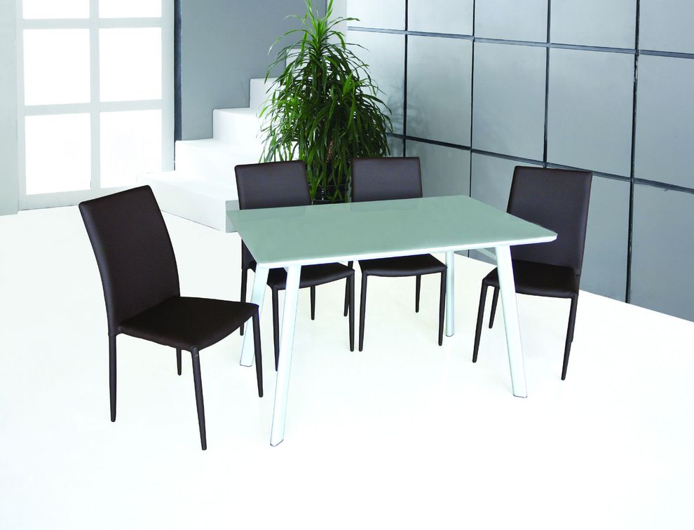 Brown chairs + glass top table 5pcs casual set by J&M