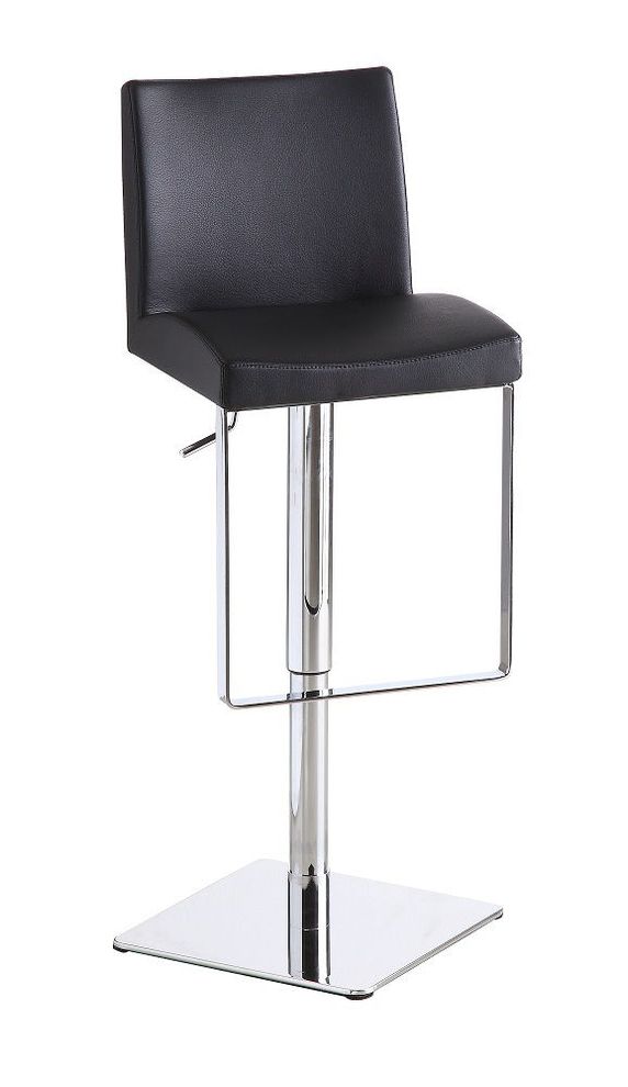 Swivel black bar stool on a chrome leg/base by J&M