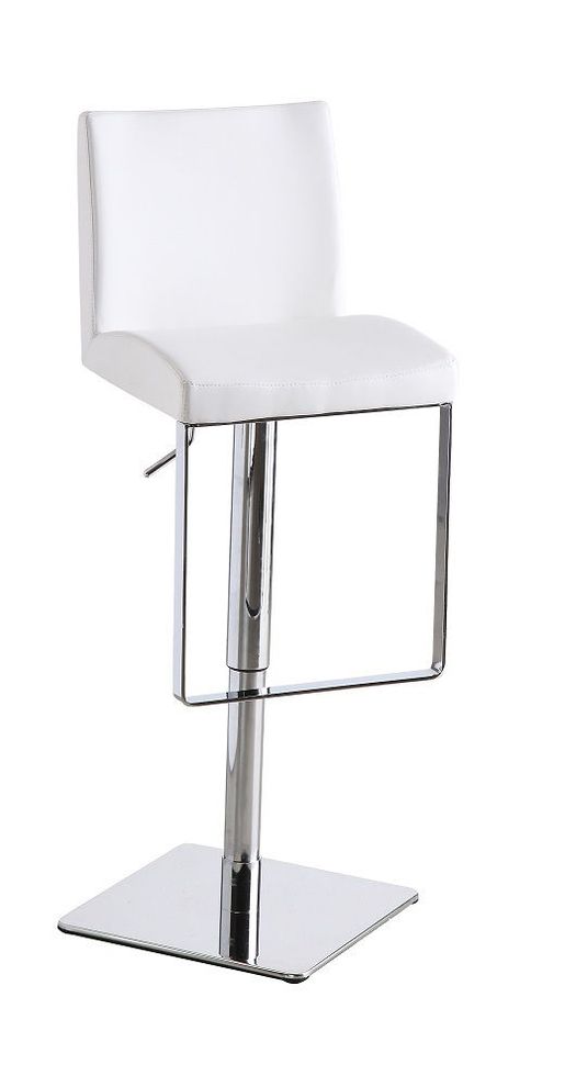Swivel white bar stool on a chrome leg/base by J&M