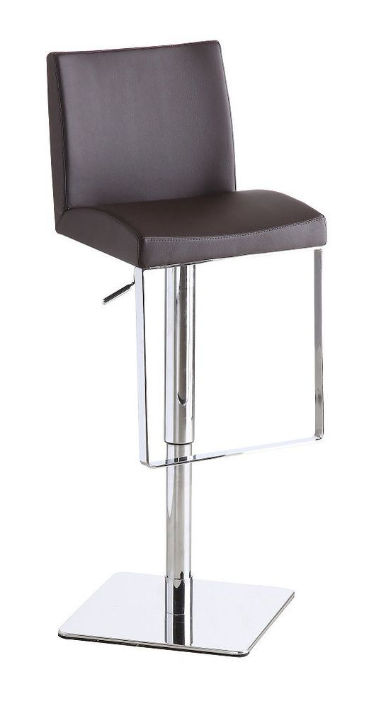 Swivel brown bar stool on a chrome leg/base by J&M