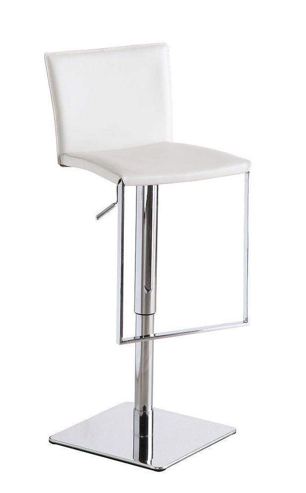 Contemporary white seat / stainless steel bar stool by J&M