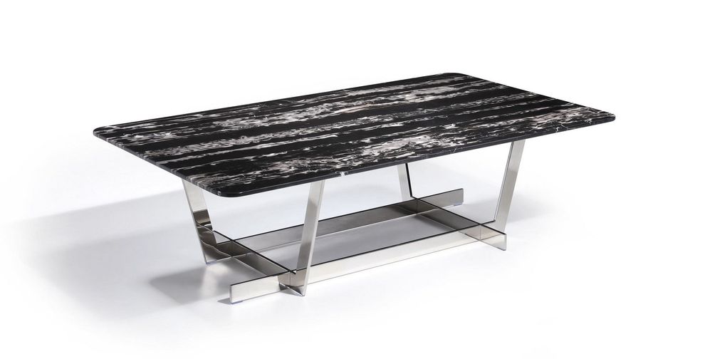 Marble coffee table w/ metal legs by J&M