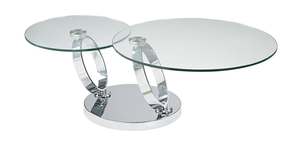 Rotating glass top coffee table by J&M