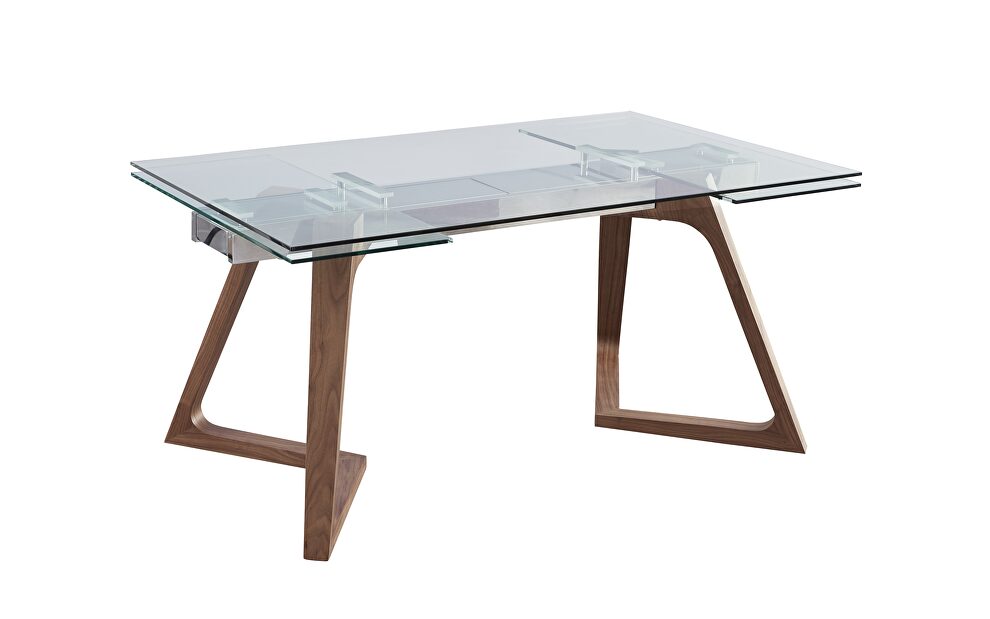 Clear glass top extension dining table by J&M