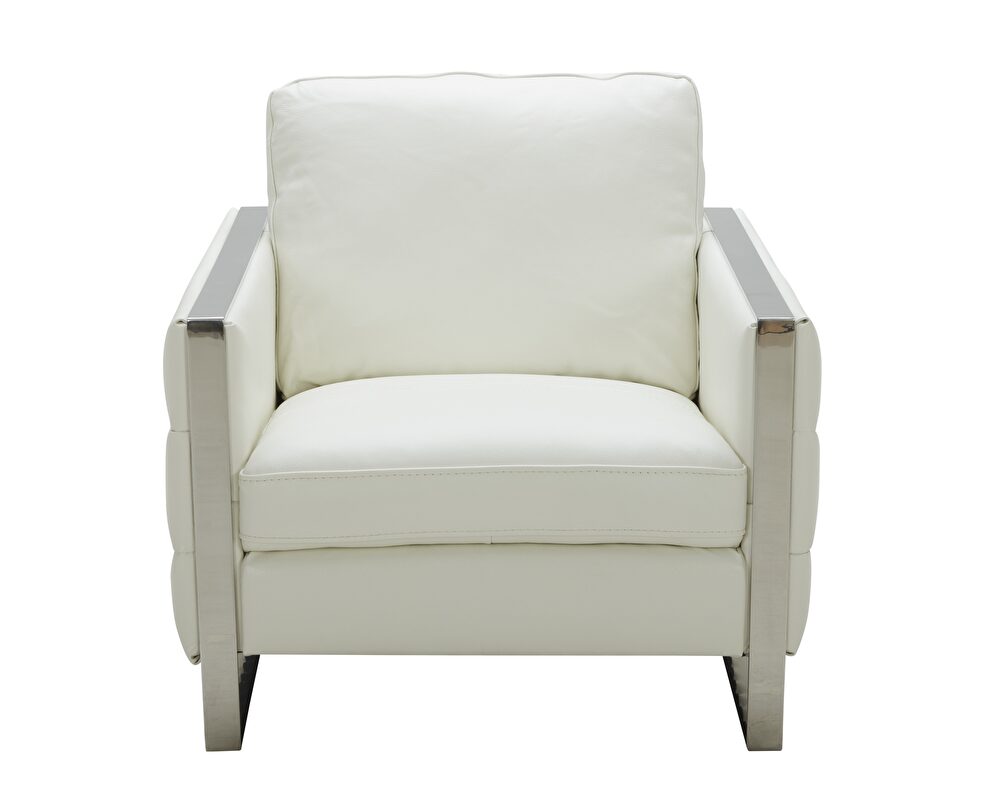 White contemporary leather chair by J&M