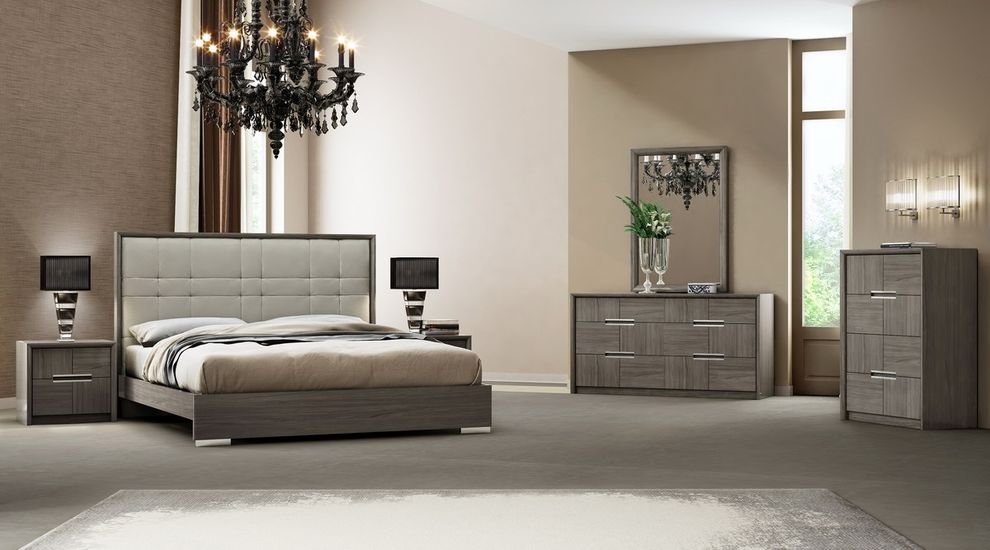 Gray / taupe laquer modern bed by J&M