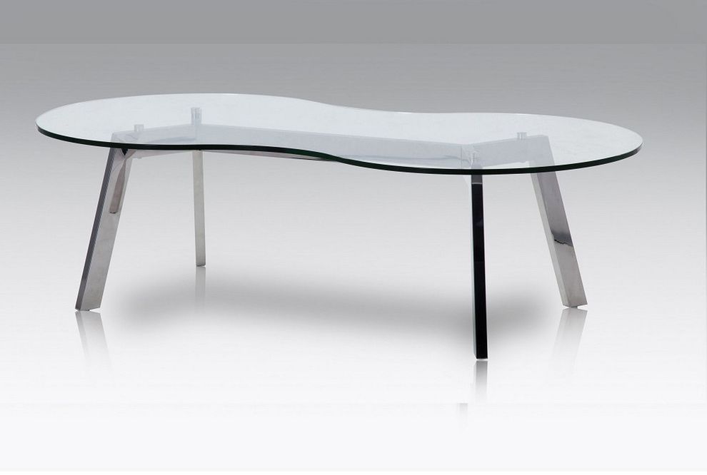 Occasional glass top / metal base coffee table by J&M