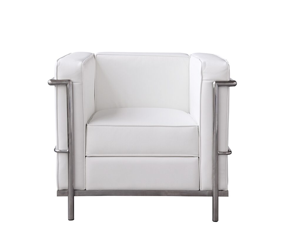 Modern designer replica white full leather chair by J&M