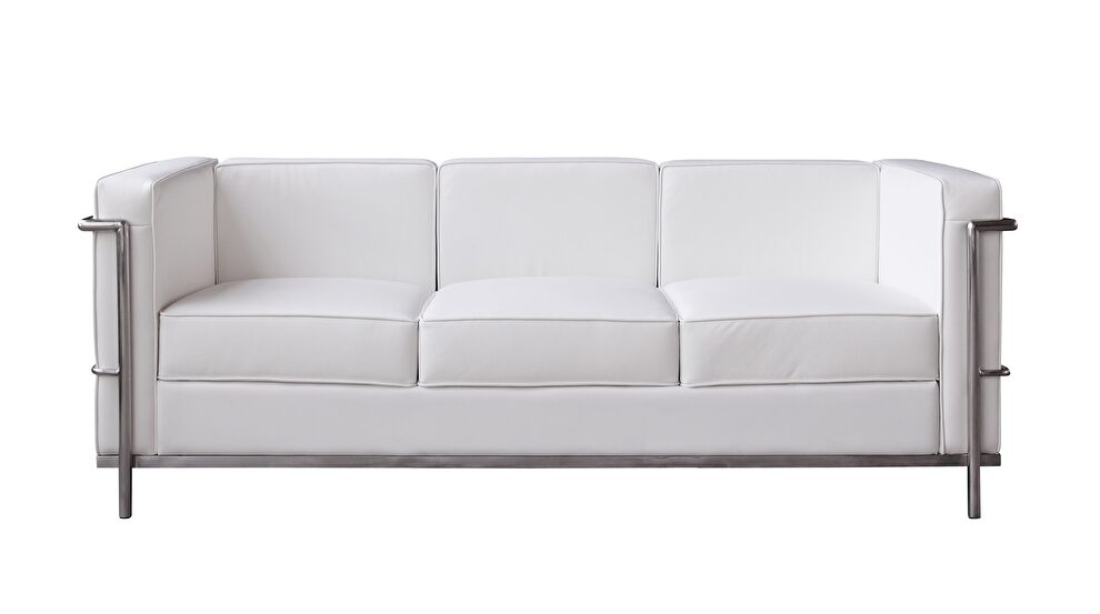 Modern designer replica white full leather sofa by J&M