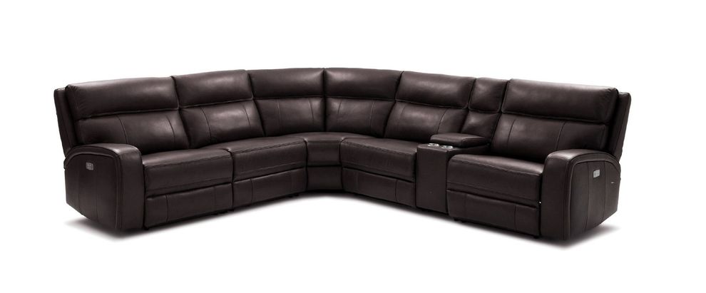 6pcs motion leather sectional sofa by J&M