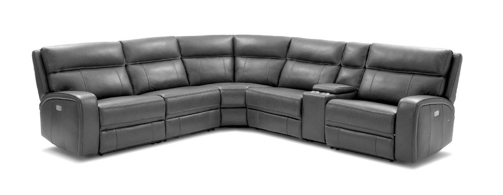 6pcs motion leather sectional sofa by J&M