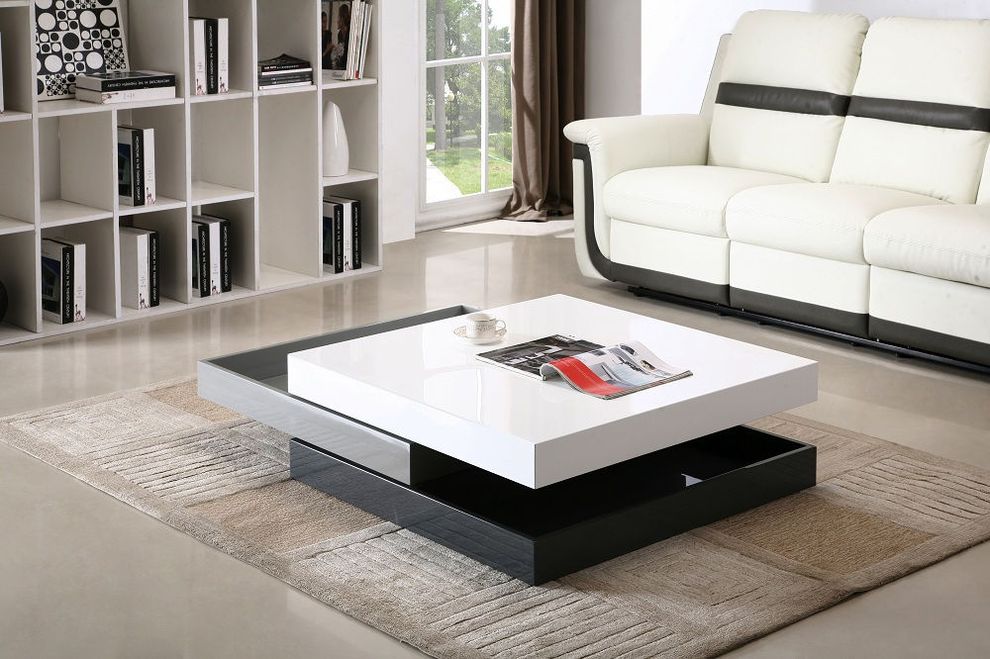 Designer rotating high gloss modern coffee table by J&M