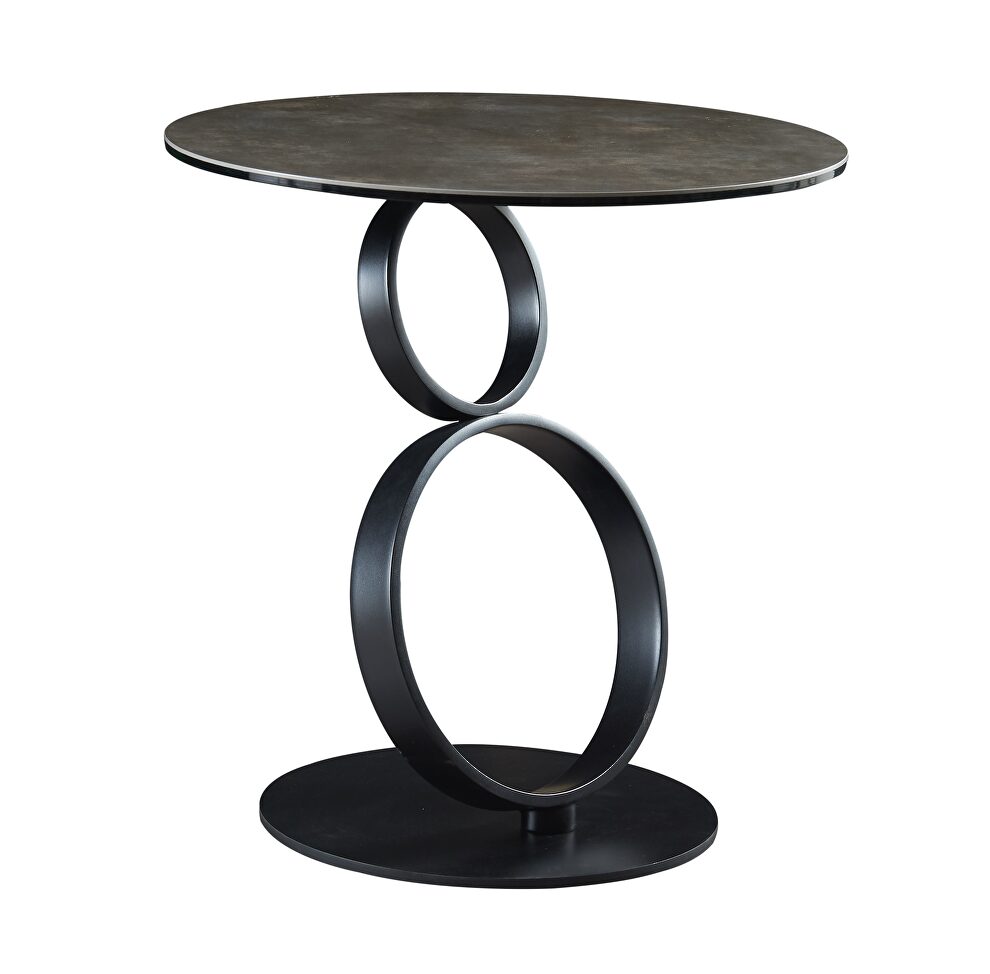 Rotating ceramic end table by J&M