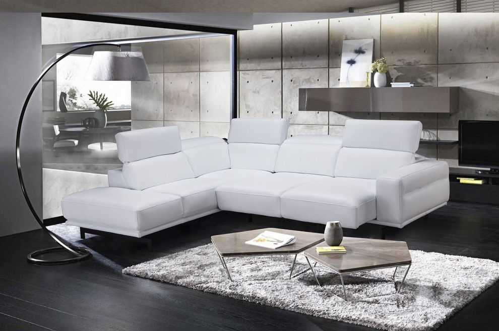 Modern snow white eather sectional by J&M