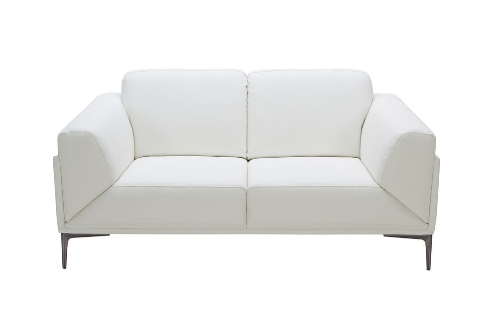 White leather loveseat in ultra-modern style by J&M