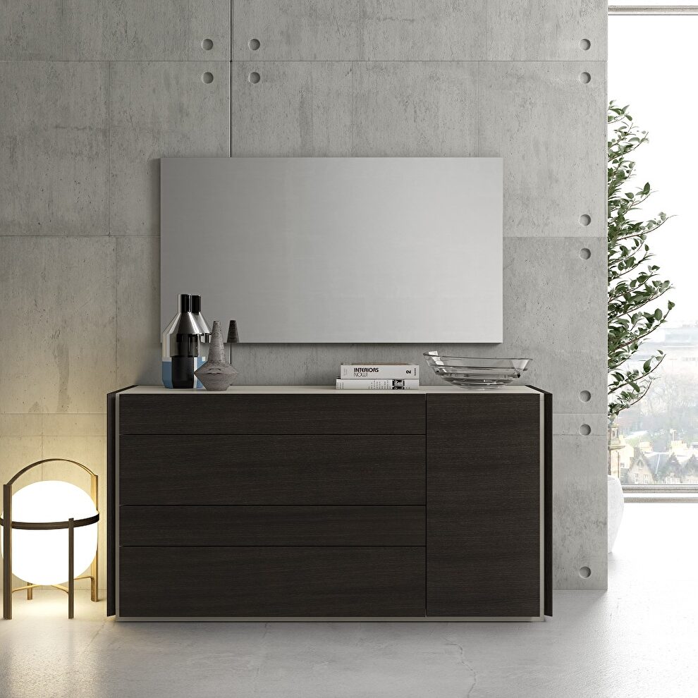 Modern wenge finish dresser in minimalistic style by J&M