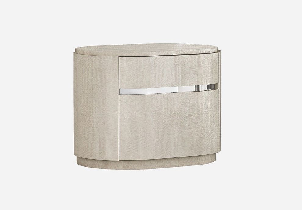 Light maple veneer modern nightstand by J&M