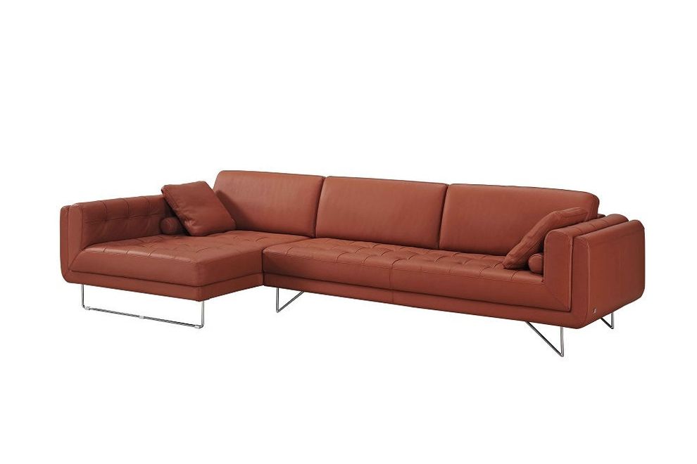 Pumkin Italian leather low-profile modern sectional sofa by J&M