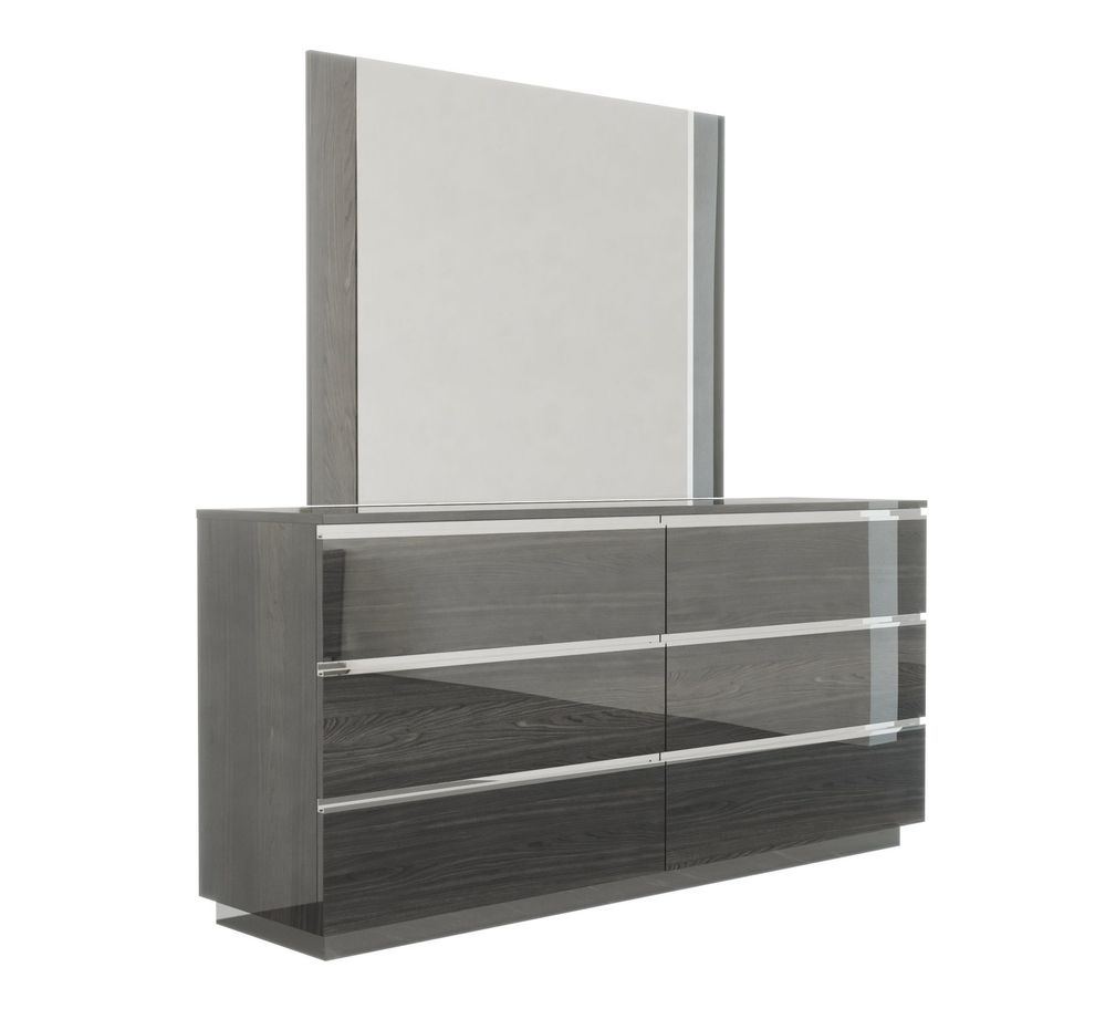Italian gray high gloss modern dresser by J&M
