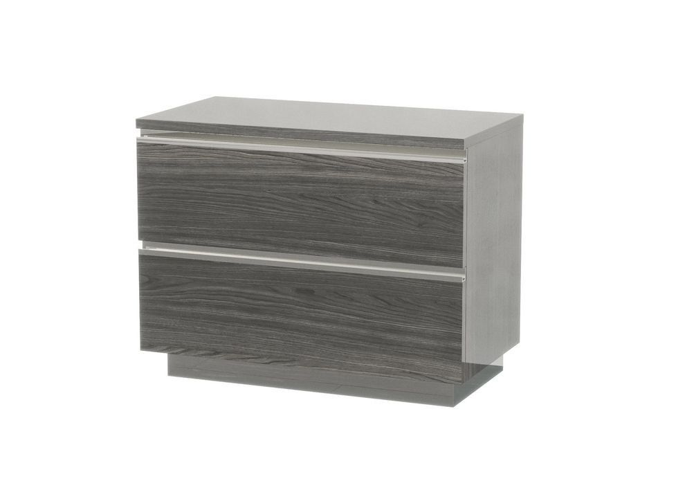 Italian gray high gloss modern nightstand by J&M