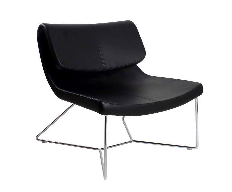 Eco-leather chrome legs chair by J&M