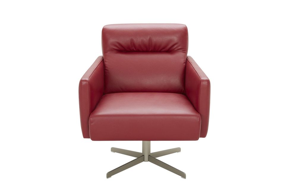 Modern club style full leather accent chair by J&M