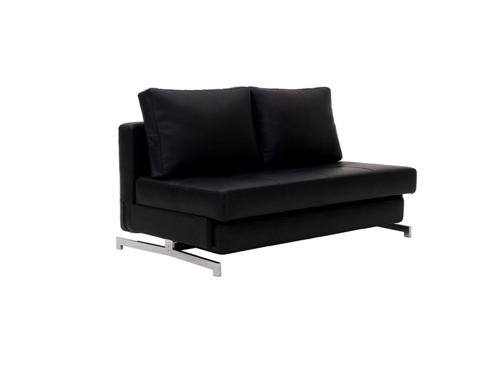 Contemporary sleeper sofa bed loveseat in black by J&M