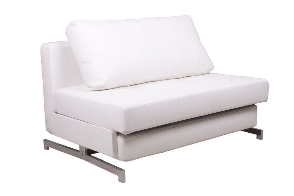 Contemporary sleeper sofa bed loveseat in white by J&M
