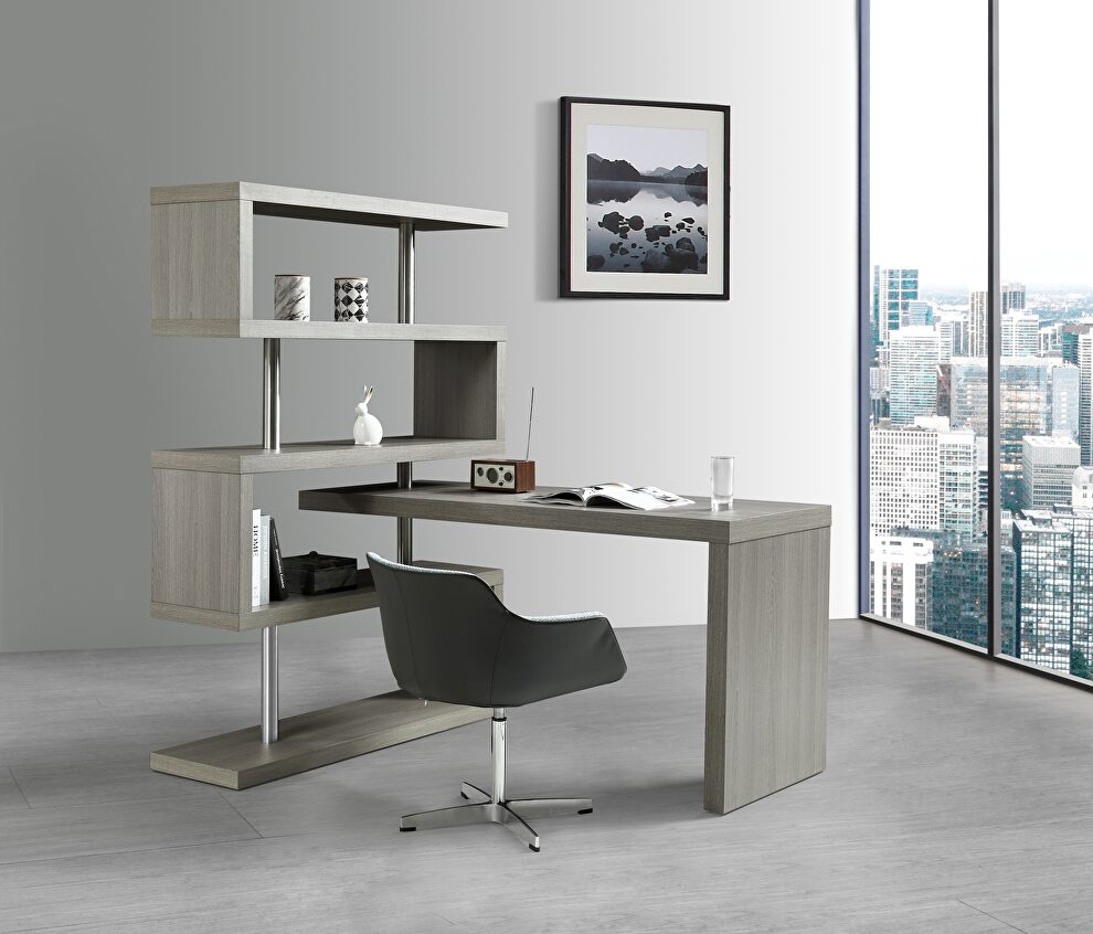 Storage/shelf gray matte modern desk by J&M