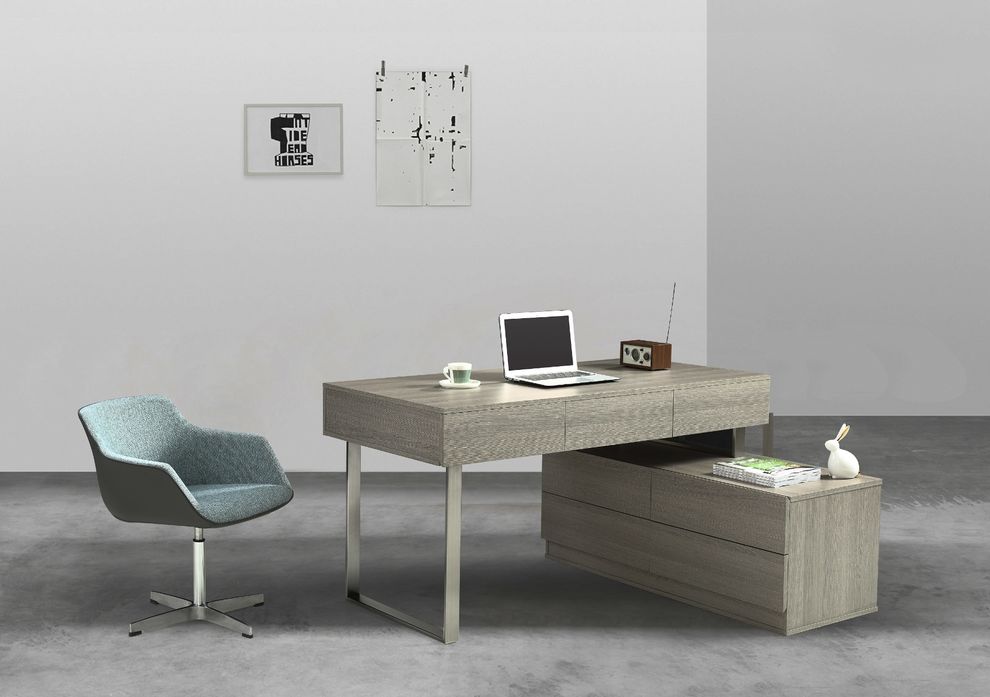 Modern desk in matte gray finish by J&M