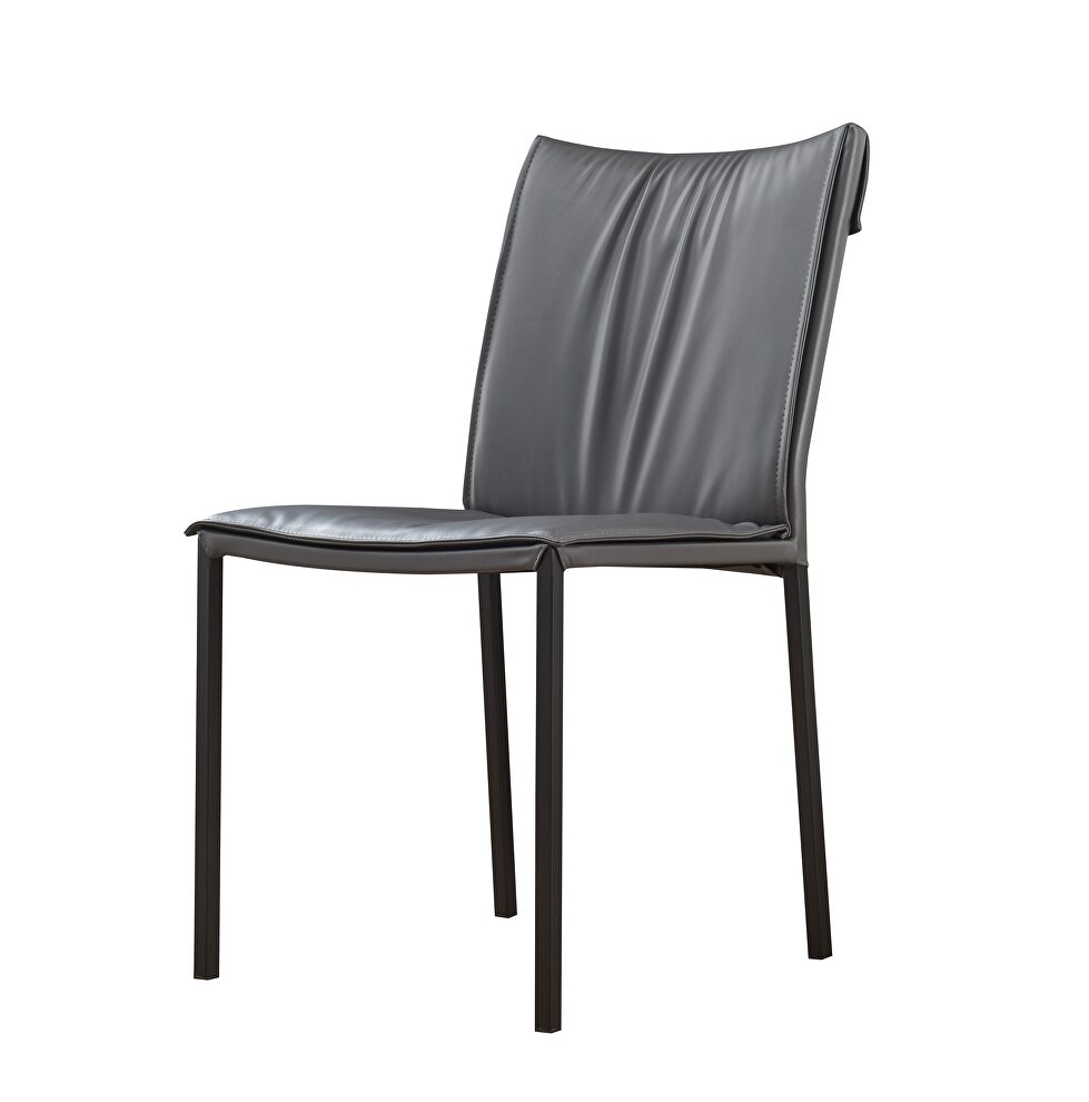 Gray leather dining chair by J&M