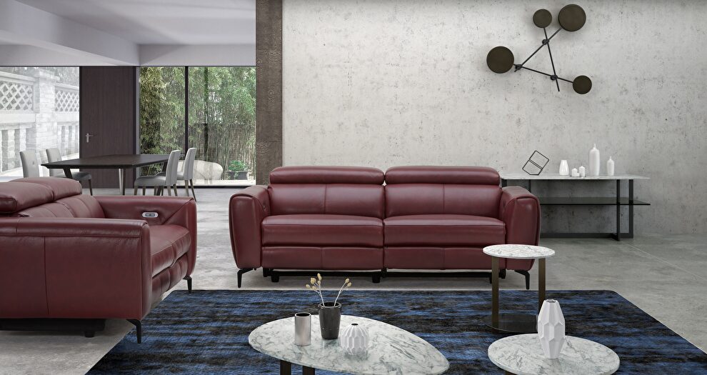 Premium Italian leather power motion sofa by J&M