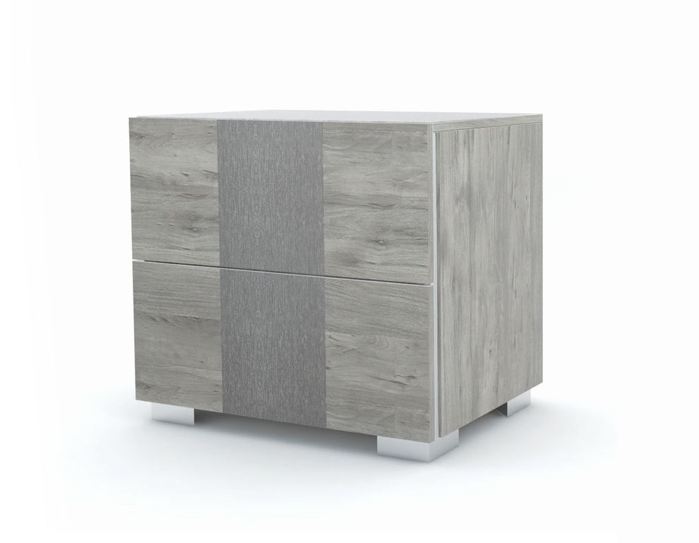 Italian-made modern gray finish nightstand by J&M