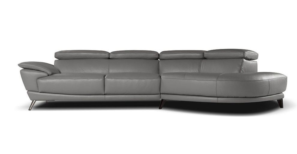 Premium quality sectional sofa in gray leather by J&M