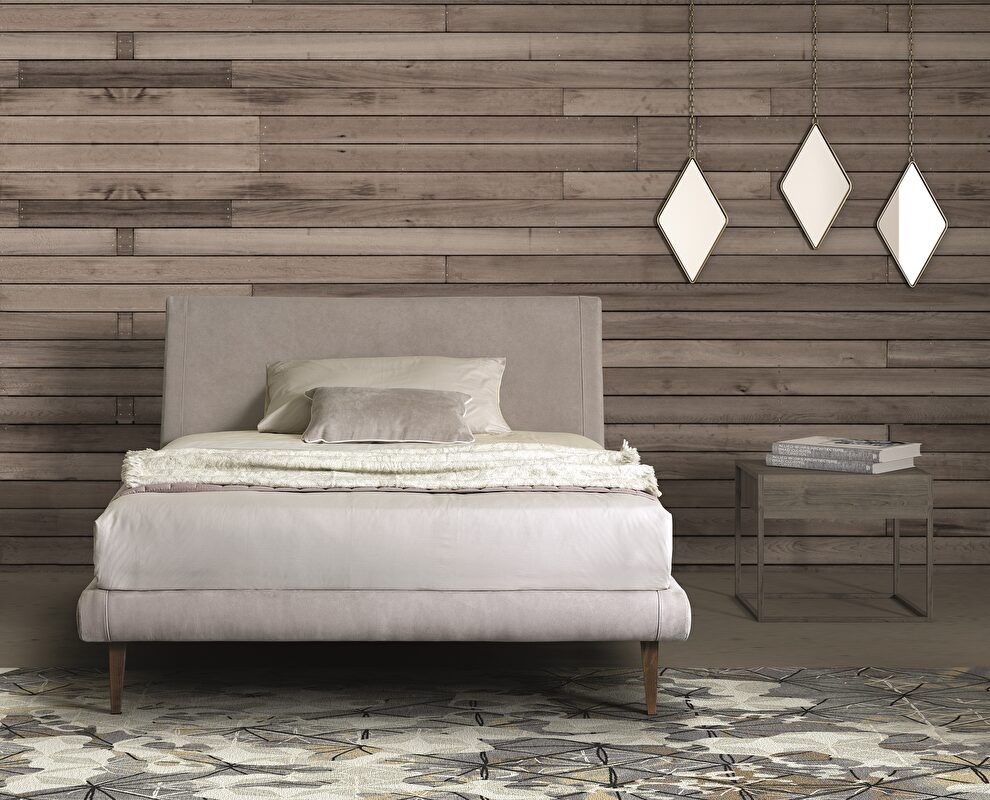 Modern taupe fabric designer bed in minimalistic design by J&M