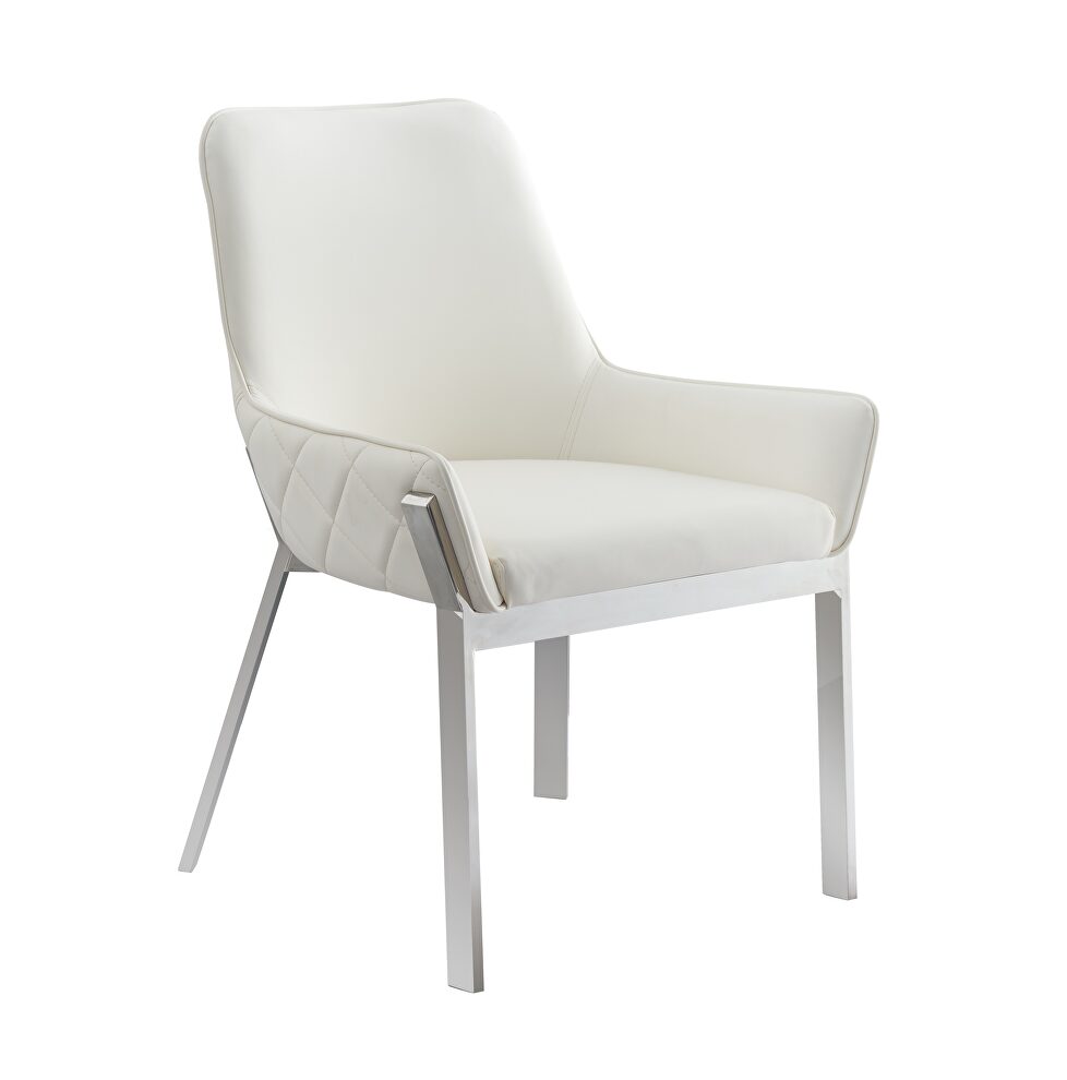 Stylish white contemporary dining chair by J&M