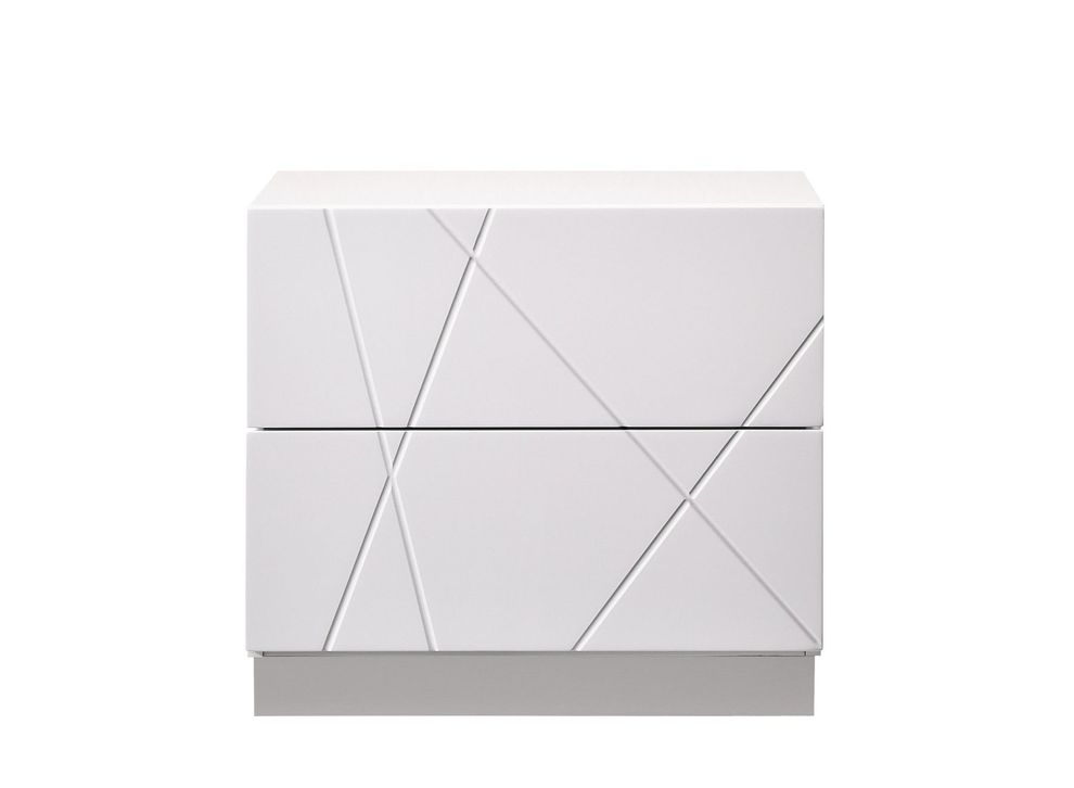 Contemporary high-gloss nightstand in white by J&M