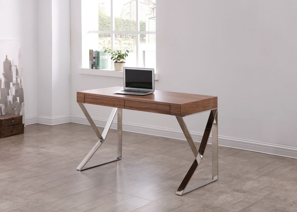 Contemporary walnut computer/office desk by J&M
