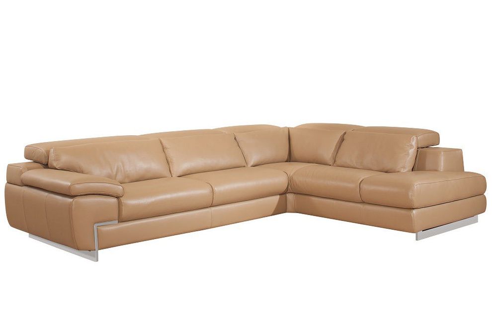 Motion Italian top grain leather sectional sofa by J&M