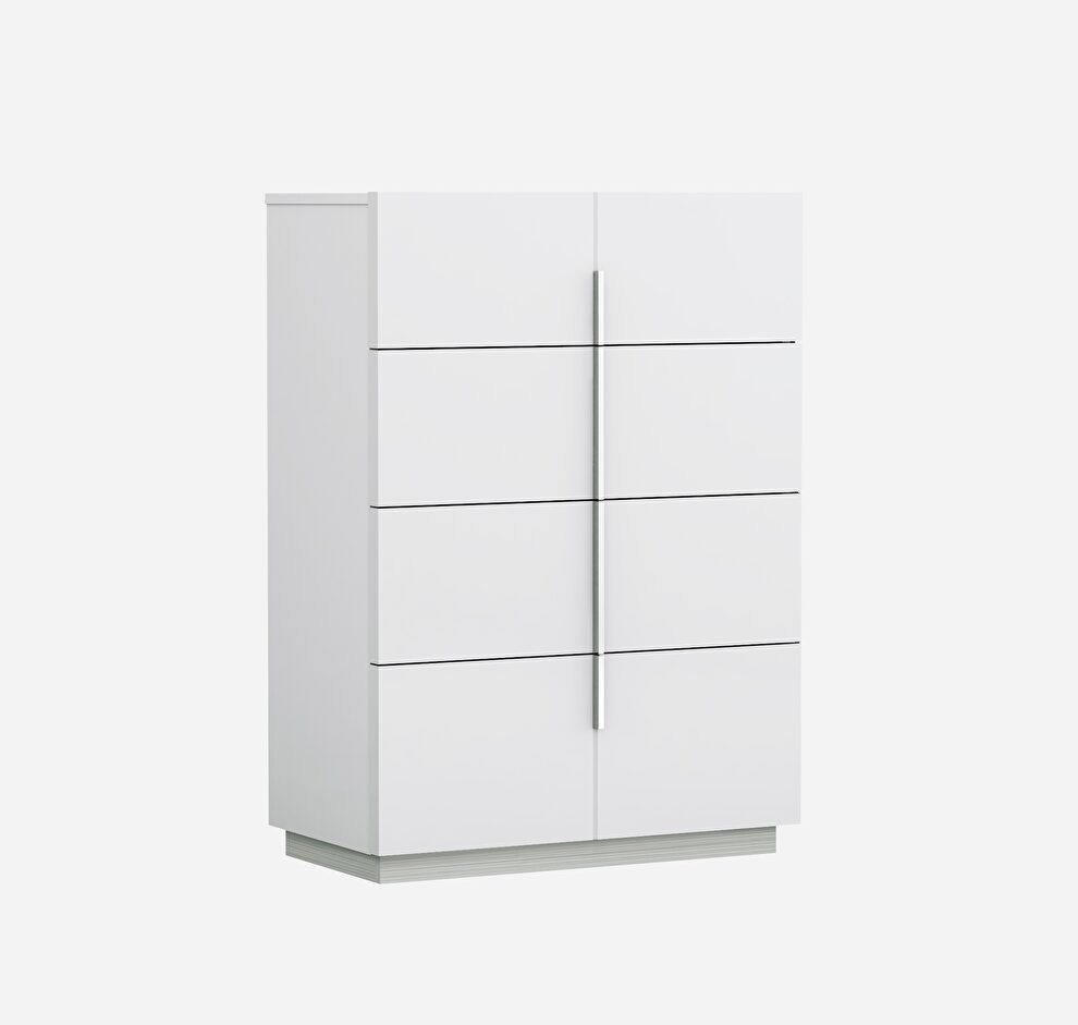 Contemporary style white lacquer chest by J&M
