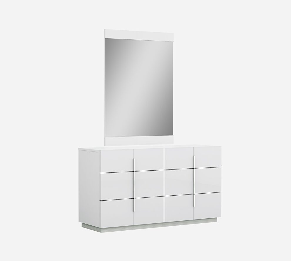 Contemporary style white lacquer dresser by J&M