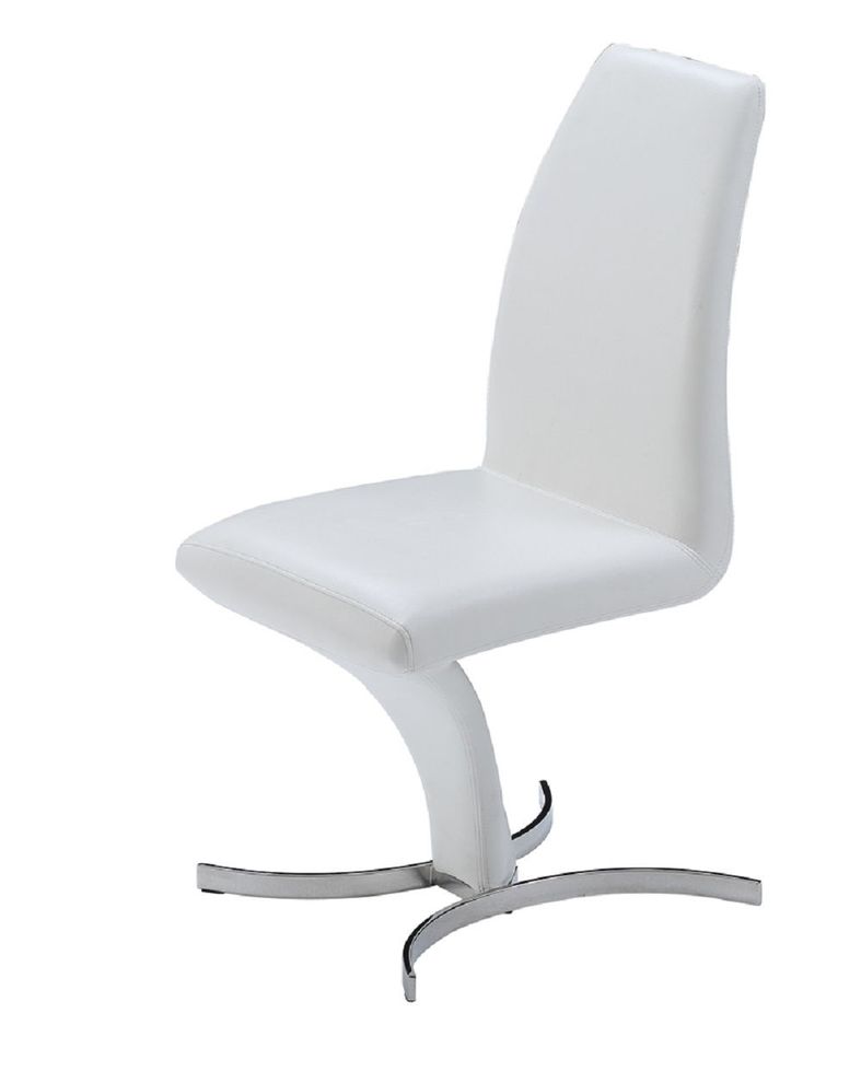 Modern dining chair in white eco leather by J&M