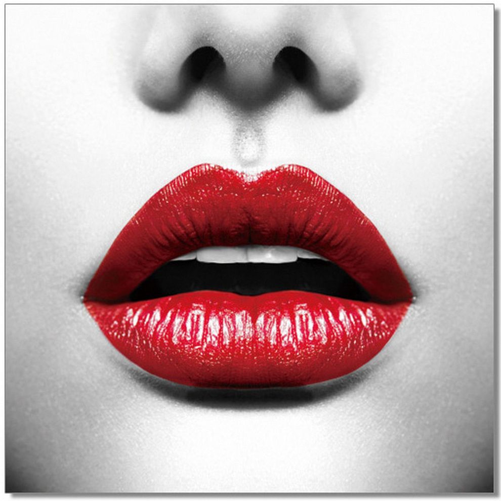 Red lips premium acrylic wall art by J&M